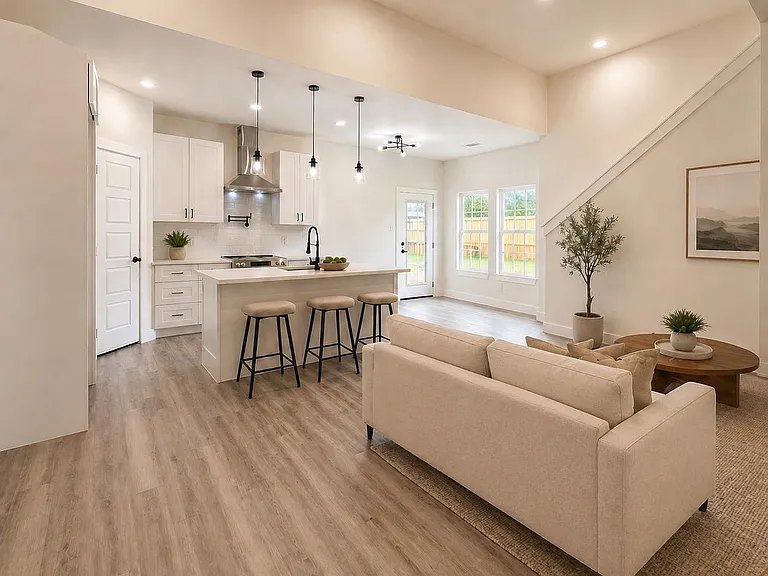 ENHANCED AND VIRTUALLY STAGED WITH AI. Suggested decorations are not found in the property.