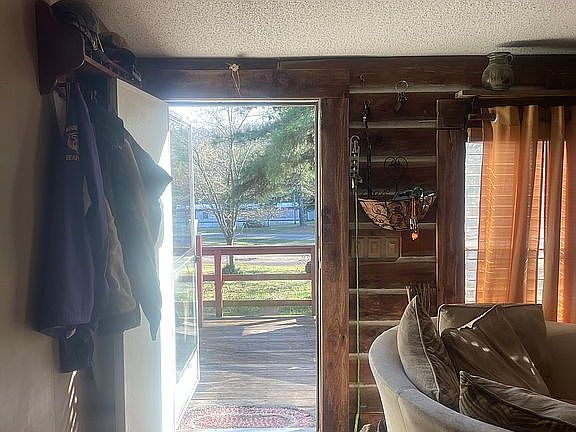 looking out front door