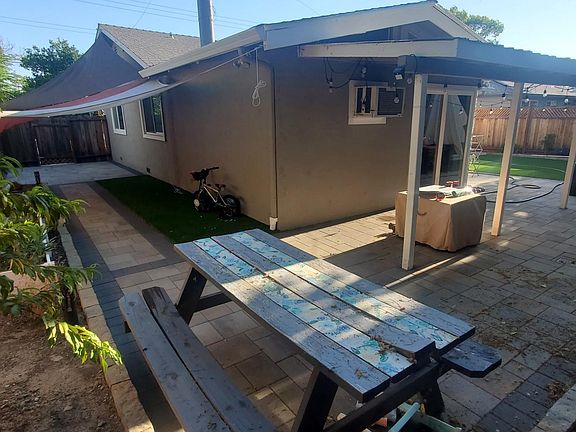 Backyard with vegetable garden