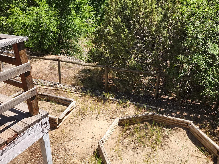 Private fenced backyard