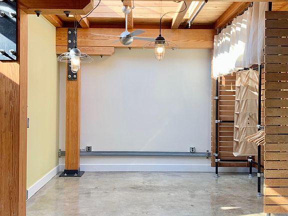 Bedroom area with built in closet system