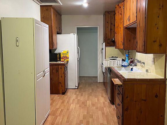 Kitchen, viewed from the dining area.
