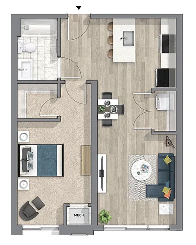 Floor plan 1 Bed 1 Bath