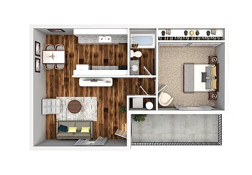 Floor plan 1 Bedroom 1 Bath