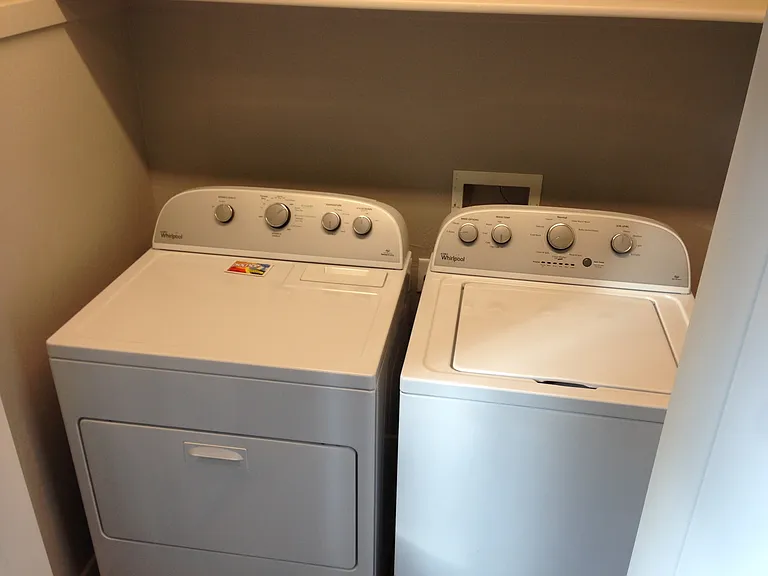 Includes full-size washer and dryer