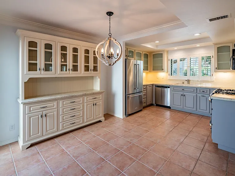 In kitchen dining area