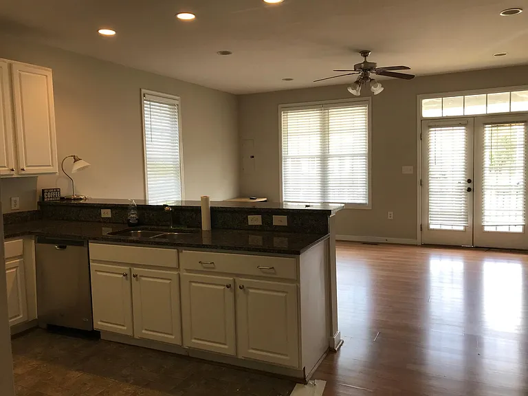 view of living room from kitchen