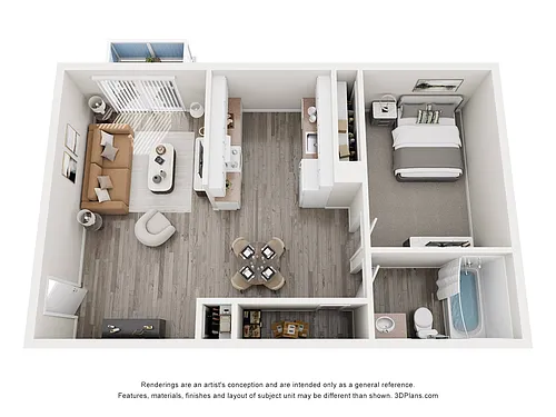 Floor plan 1 Bedroom Large