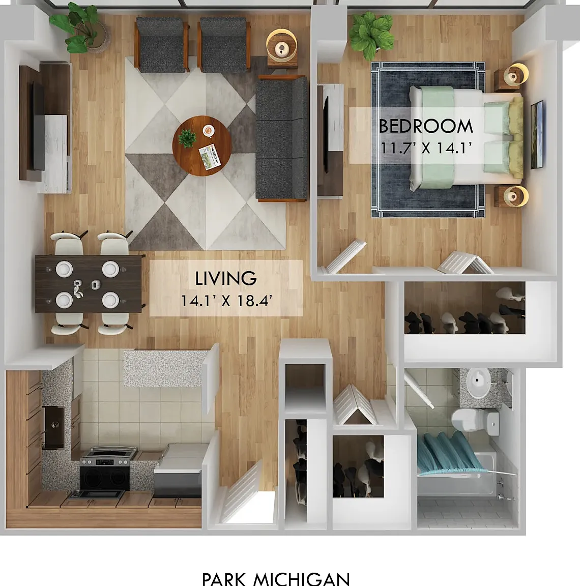 1 bed, 1.0 bath, 620 sqft, $2,327 — Photo 3