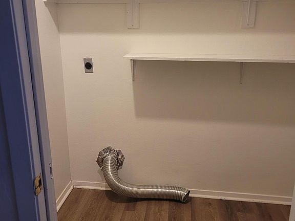 Dryer vent and plug in closet off first bedroom