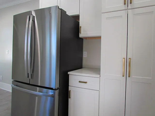 (Left) French-door refrigerator- (Right) Full length pantry