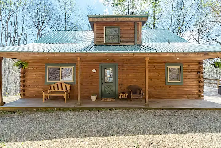Front of log cabin - Moody Cove Rd