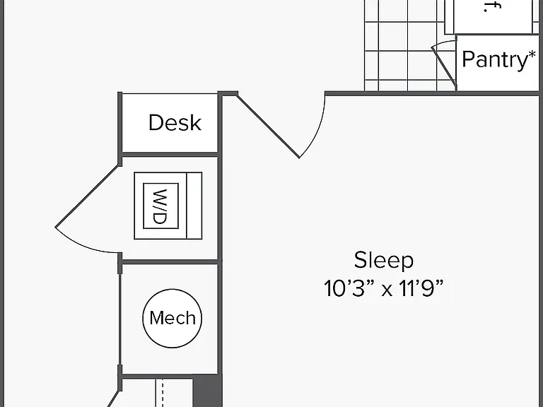 1 BR x 1 BA - D Floorplan 1 BR x 1 BA - D Floorplan