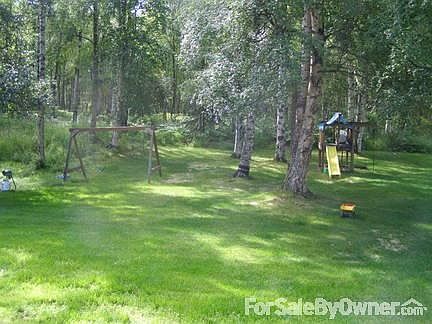 Backyard
						:
						Here's a view of the playground equipment in the back yard.