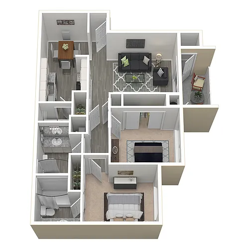 Floor plan 2 Bed 2 Bath