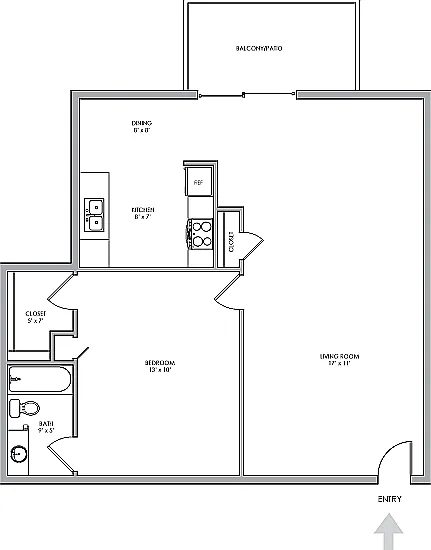 One Bedroom Floor Plan One Bedroom Floor Plan