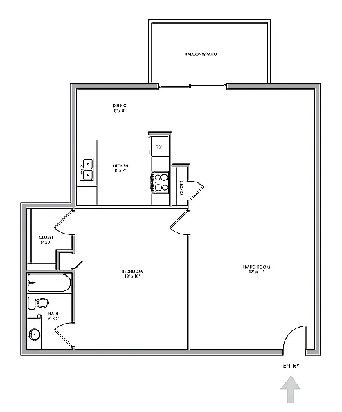 Floor plan 1x1P