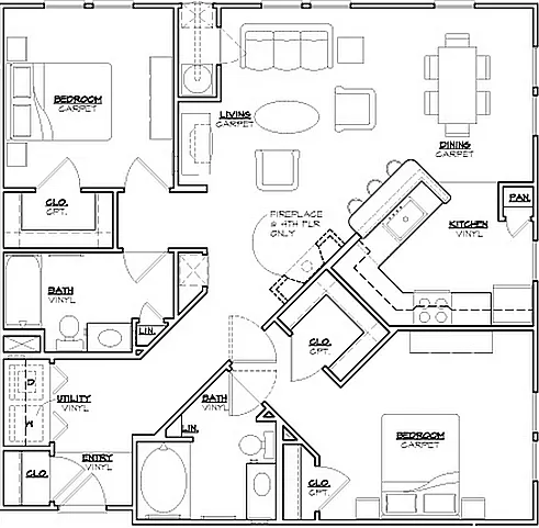 Jefferson at Dedham Station - Buchanan - 2 Beds - 2 Baths - 1182 Sq. ft.