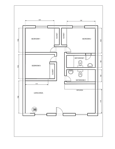 Floor plan 3B Floor Plan