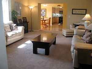 Living room looking toward kitchen