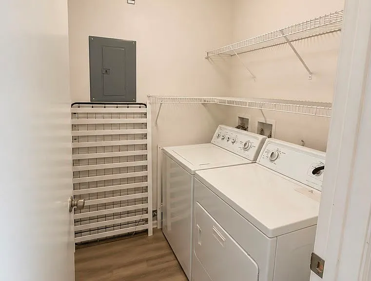 Dedicated in-unit laundry room with washer and dryer included.