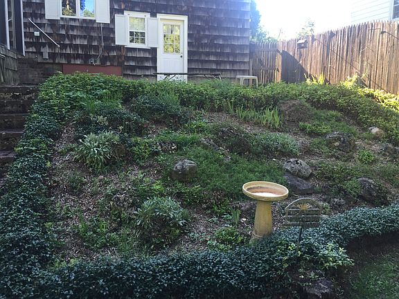 One of three backyard garden