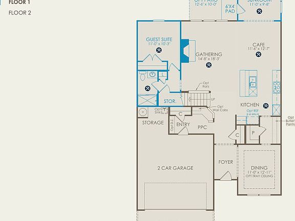 Continental Floor Plan, Quick Move-In Home, Floor 1