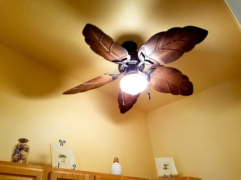 Two ceiling fans (this one is in the kitchen)