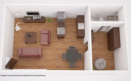Floor plan Grand Prix 1 Bedroom