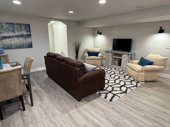 Living room and dining room
