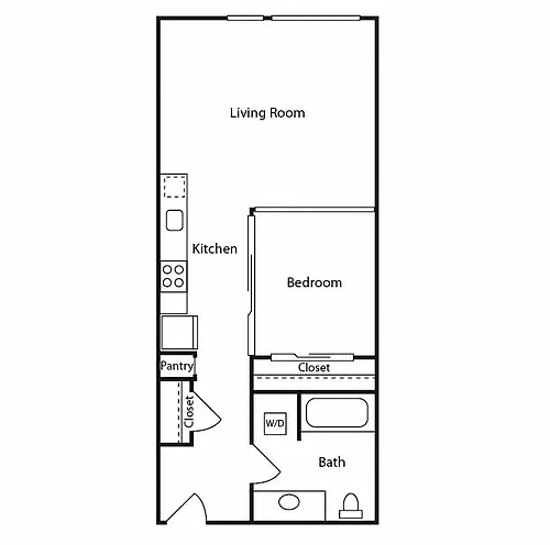 Floor plan Open 1 Bedroom A