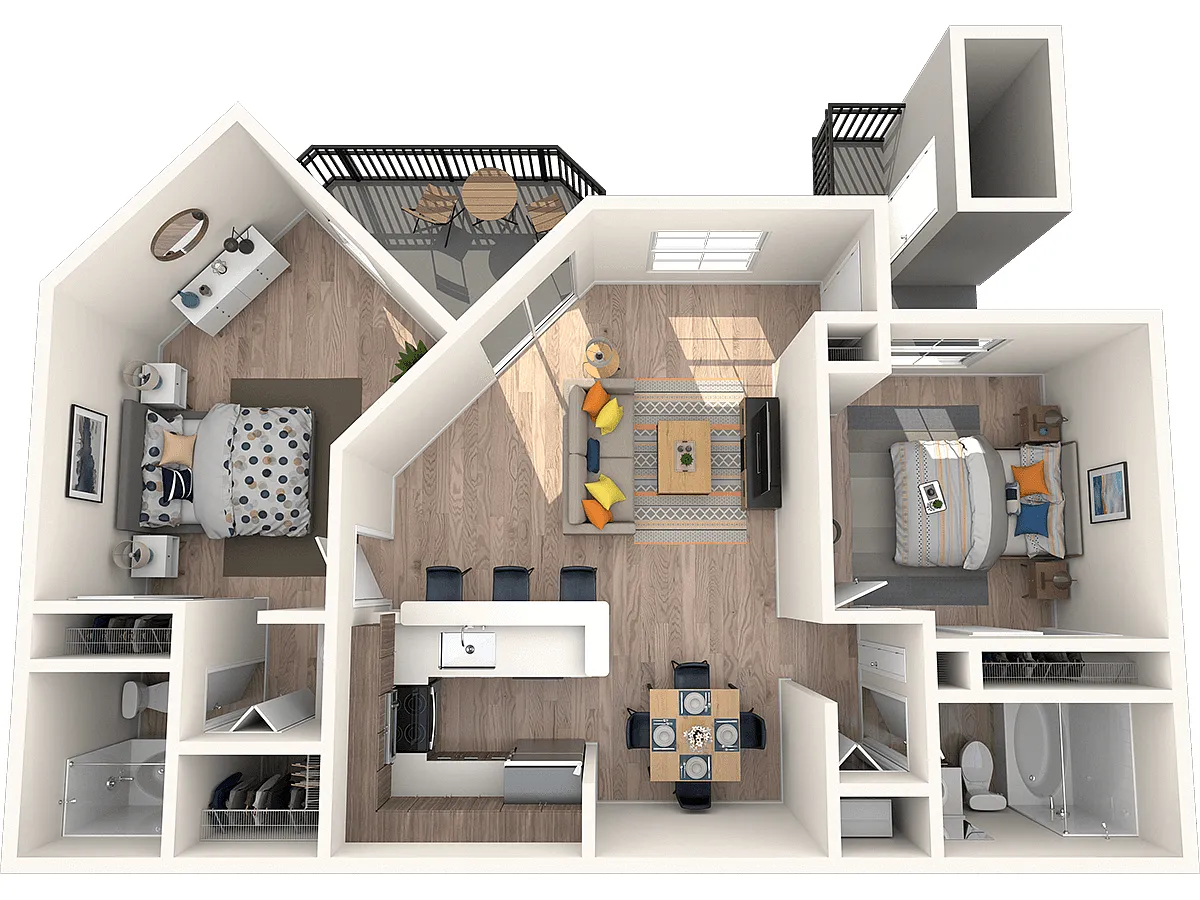 Floor plan 2 Bedroom 2 Bathroom Renovated