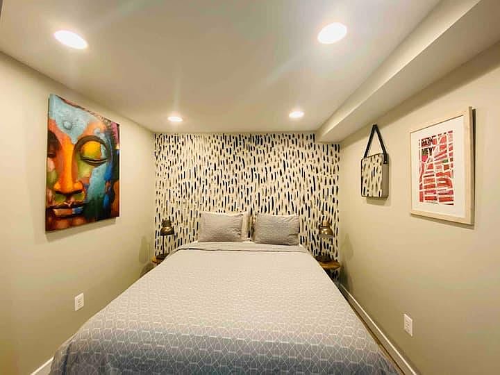 Accent wall comes with the listing.