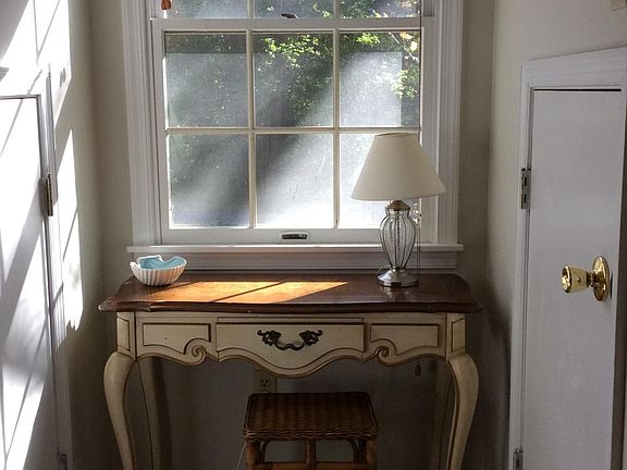 Sun filled writers desk area