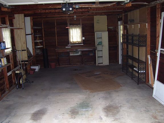 Inside view of detached garage