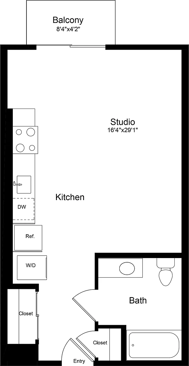 Floor plan S2 with Balcony