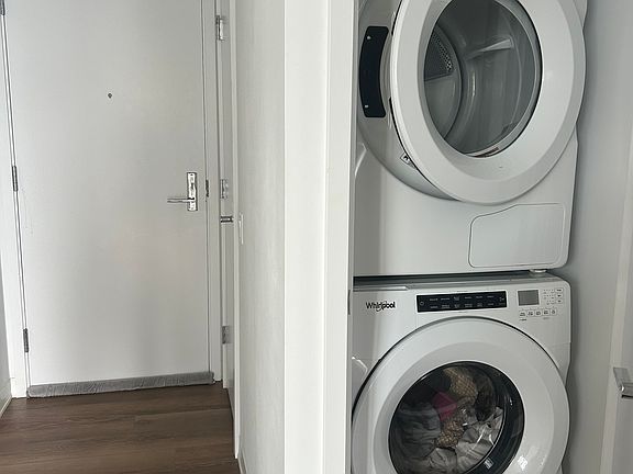 laundry and entranceway. The right side is the master bedroom