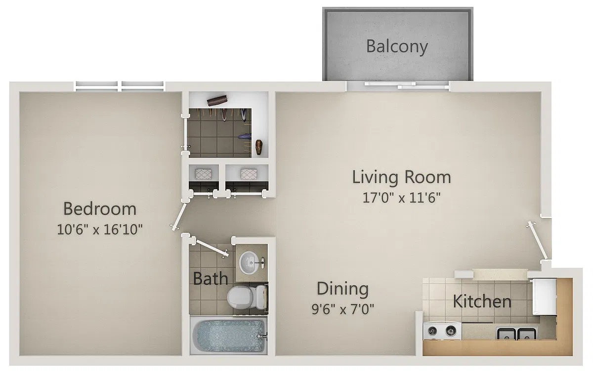 Floor plan 1 bedroom