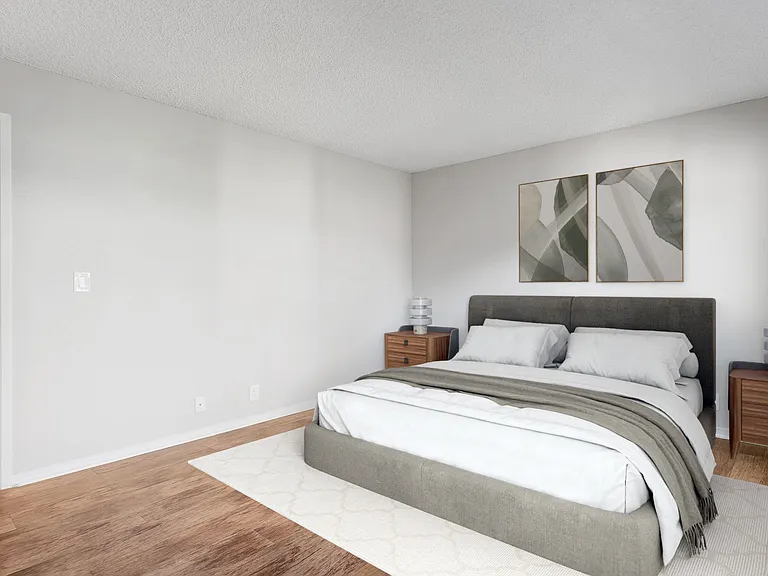 Large bedrooms with wood flooring throughout
