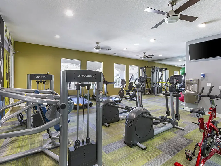 Enjoy state-of-the-art cardio equipment and flat-screen TVs in our gym at Boulders at Lookout Mountain