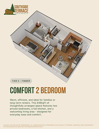Floor plan Comfort 2 Bedroom
