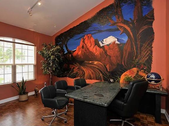 Dining set up as office