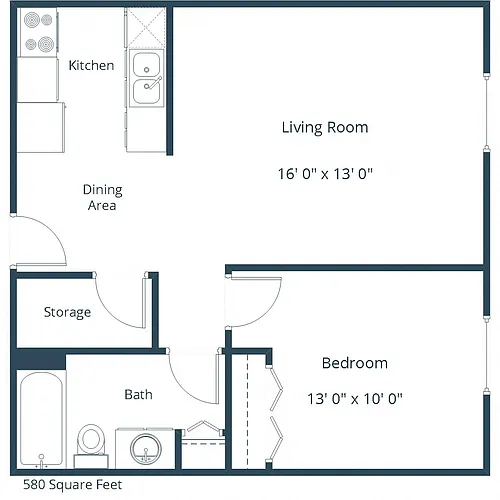 Floor plan One Bedroom 11A