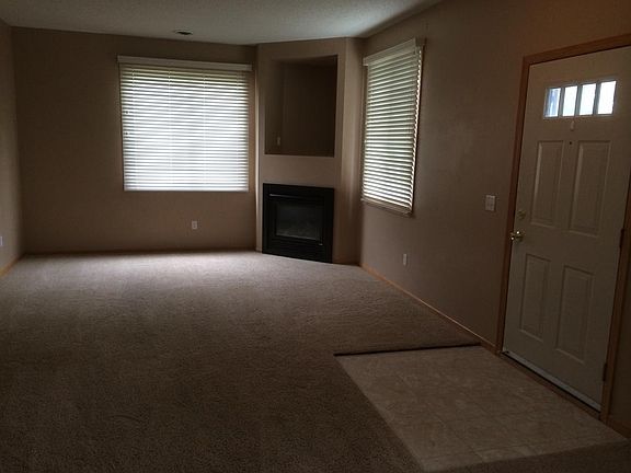 Living room with side fireplace