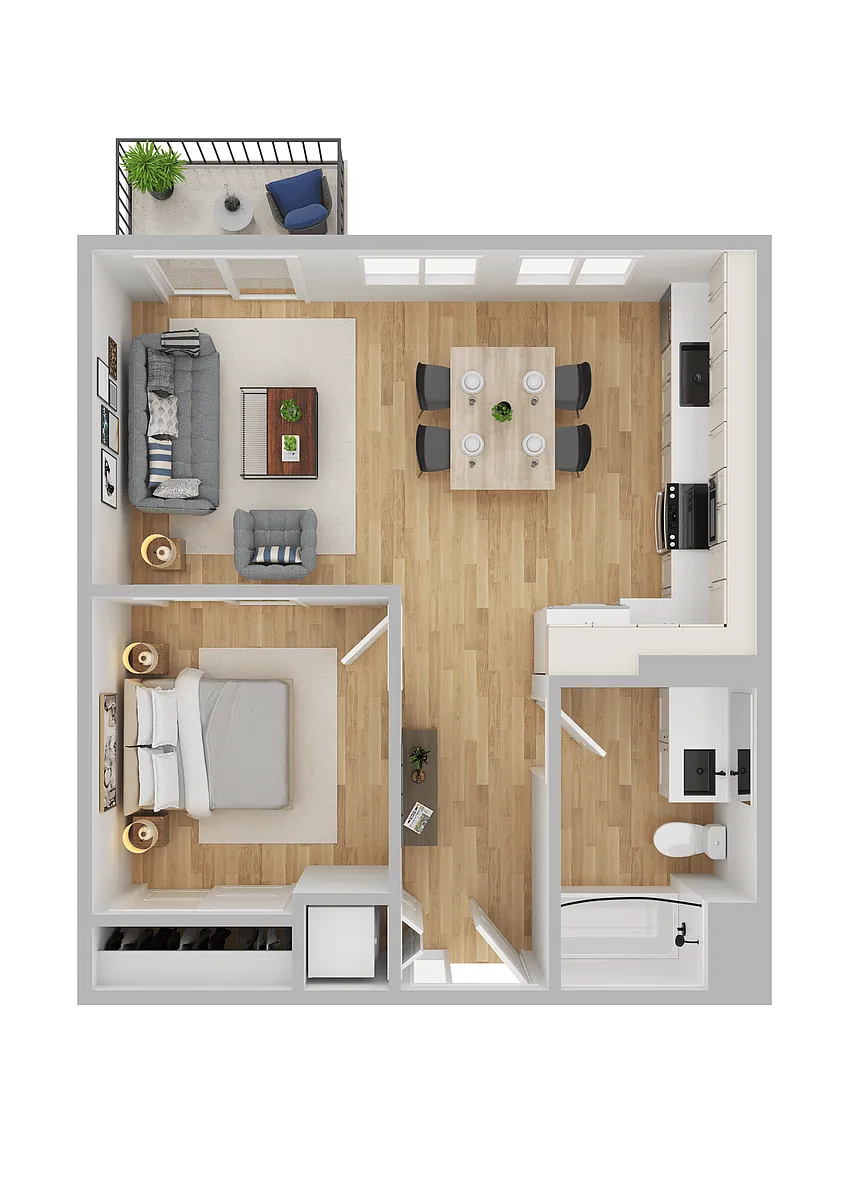 Floor plan 1X1 C