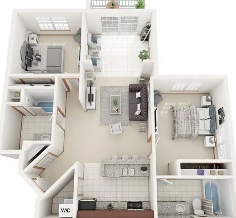 Floor Plan D | Riverwood Apartments | Apartments in Kenosha, WI Floor Plan D | Riverwood Apartments | Apartments in Kenosha, WI