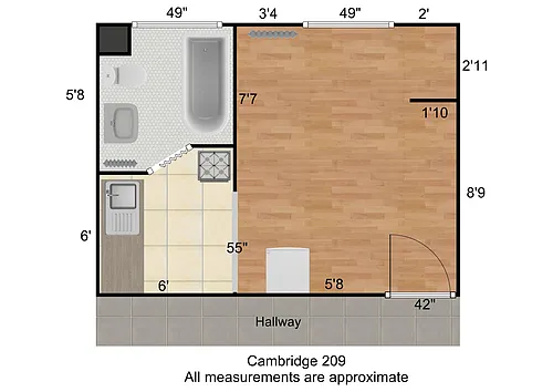 Floor plan Cambridge 209