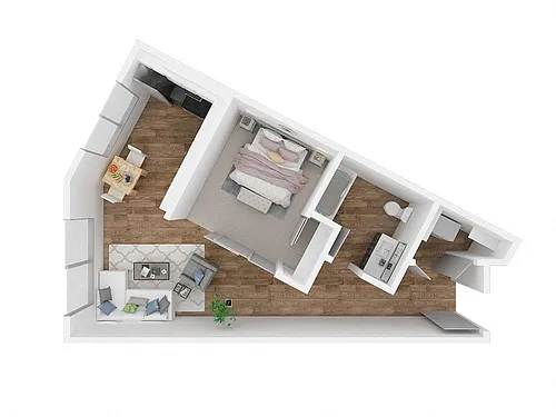 Floor plan 1 Bed, 1 Bath A2