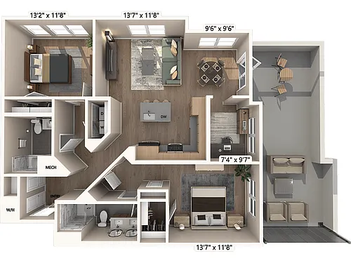 Floor plan B6m2-D-Signature