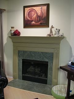 fireplace in living area